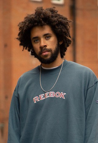 VINTAGE REEBOK SWEATSHIRT IN A BLUE GREY COLOURWAY
