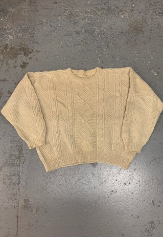 VINTAGE ABSTRACT KNITTED JUMPER PATTERNED GRANDAD KNIT