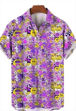 Swirly paisley trippy hippie wizard style    print shirt