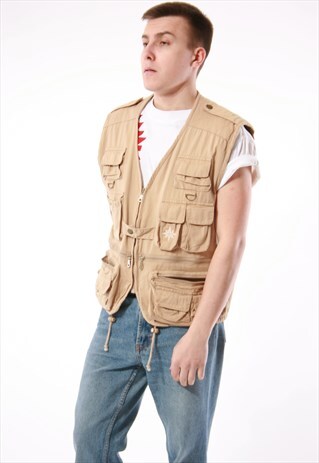 90S VINTAGE NO NAME WORKWEAR GILET WAISTCOAT VEST 13880