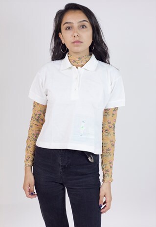 VINTAGE DIADORA WHITE POLO SHIRT
