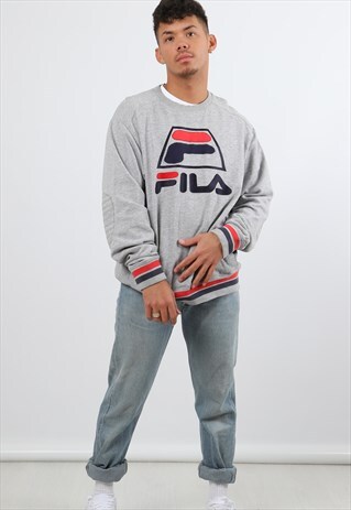 VINTAGE FILA EMBROIDERED LOGO SWEATSHIRT