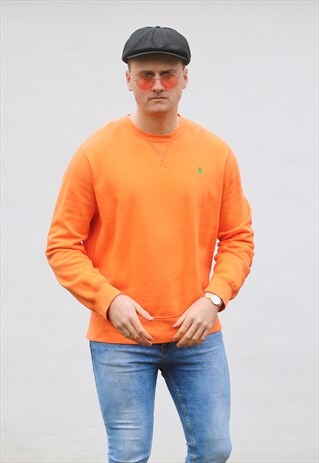 RALPH LAUREN USA ATOMIC TANGERINE MINIMALIST SWEATSHIRT
