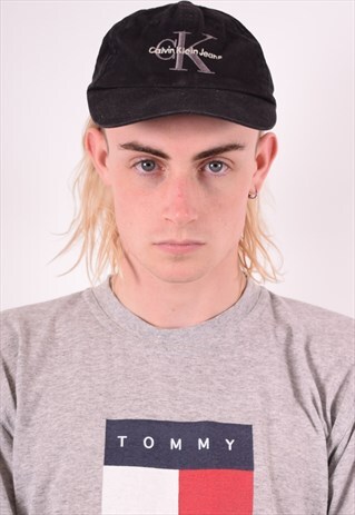 CALVIN KLEIN MENS VINTAGE CAP ONE SIZE BLACK 90S