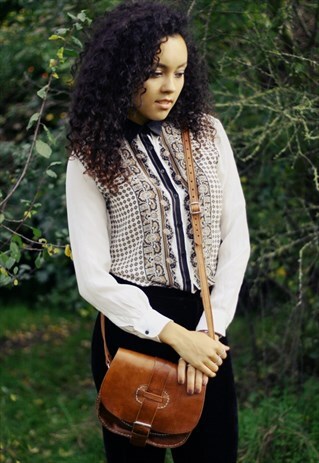 MOROCCAN LEATHER SADDLE BAG