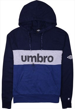 Vintage 90's Umbro Hoodie Spellout Pullover Navy