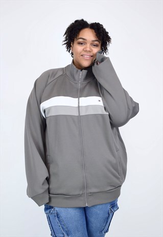VINTAGE 90'S TOMMY HILFIGER GREY FULL ZIP JACKET