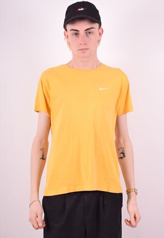 NIKE MENS VINTAGE T-SHIRT TOP LARGE YELLOW 90'S