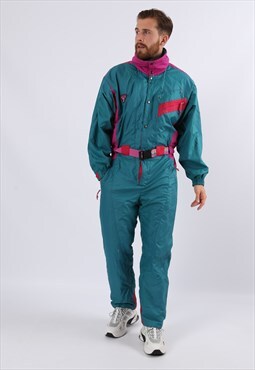 Vintage 90's DEGRE 7 Full Ski Suit Snow UK M 40" (62H)