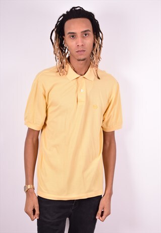 SERGIO TACCHINI MENS VINTAGE POLO SHIRT XL YELLOW 90'S
