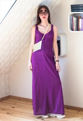 shiny purple dress