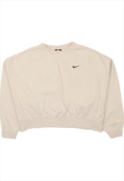 Nike 90's Swoosh Crew Neck Sweatshirt XLarge Beige Cream