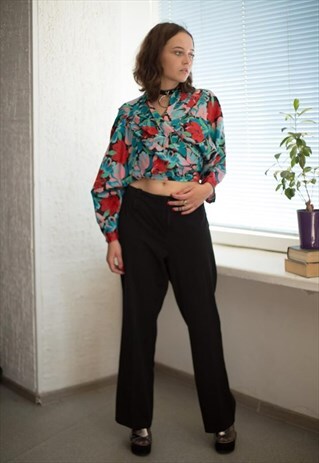 VINTAGE 90'S BLACK STRAIGHT TROUSERS