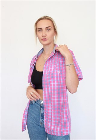 VINTAGE 90S CHAPS POLO RALPH LAUREN PINK OVERSIZED SHIRT