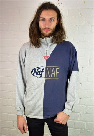 VINTAGE 90'S NAF NAF 1/4 ZIP SWEATSHIRT