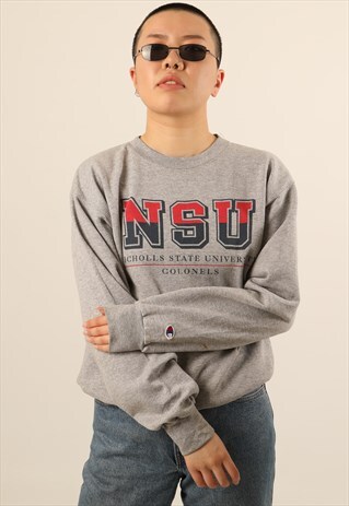 VINTAGE CHAMPION PRINTED COLLEGE SWEATSHIRT