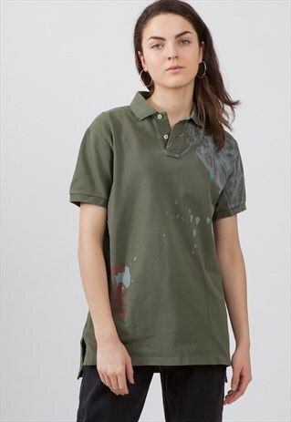 VINTAGE GREEN POLO RALPH LAUREN SHORT SLEEVE POLO SHIRT TOP