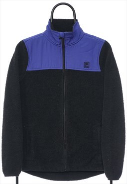 Vintage Fila Logo Black Zip Up Fleece Womens