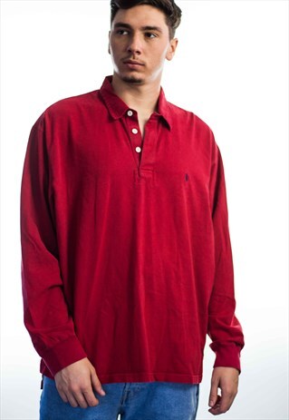 VINTAGE POLO RALPH LAUREN LOGO SHIRT 90S XL 17.2