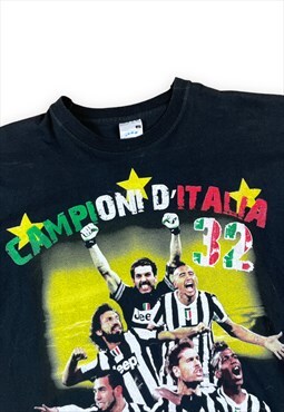 Screen stars Vintage Y2K Black Juventus football T-shirt