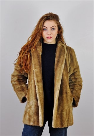 VINTAGE 1970'S FAUX FUR COAT