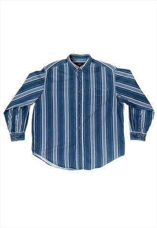 ROUTE 66 vintage denim shirt in striped blue
