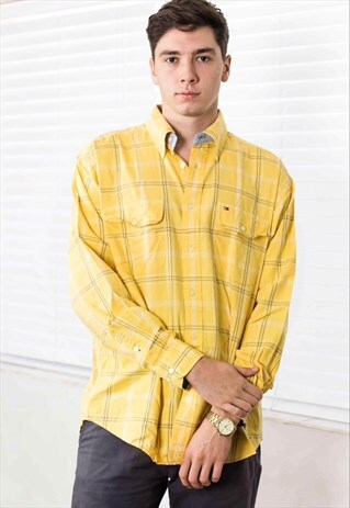 VINTAGE TOMMY HILFIGER SHIRT LOGO 90S L 9.9