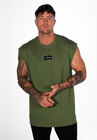 SUPREME SLEEVELESS TANK VEST T-SHIRT - KHAKI GREEN