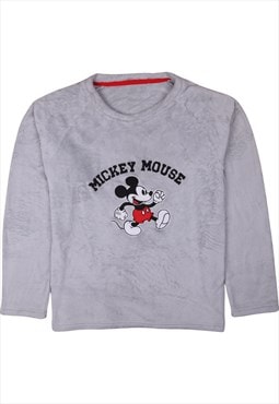 Vintage 90's Mickey Mouse Sweatshirt Fleece Crew Neck Grey