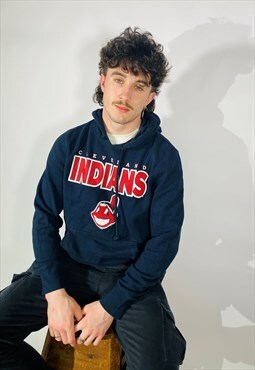 Vintage Size M Cleveland Guardians Hoodie in Navy
