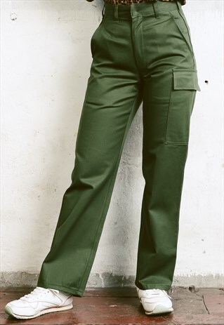 VINTAGE 80S MILITARY CARGO UTILITY TROUSERS