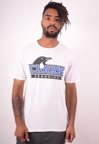 ADIDAS MENS VINTAGE CLARK PENGUINS T-SHIRT TOP LARGE 90S