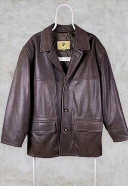Vintage Hidepark Brown Leather Jacket Large