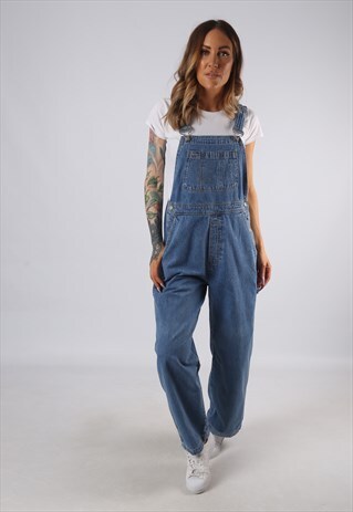 VINTAGE GAP DENIM DUNGAREES WIDE LEG UK 10 SMALL (JE4R)