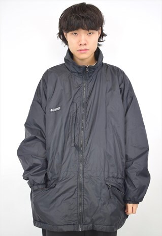 VINTAGE 90S COLUMBIA BLACK FLEECE LINED JACKET