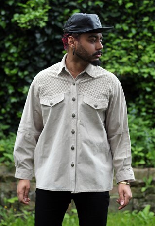 VINTAGE 90S PURE SUEDE SHIRT JACKET