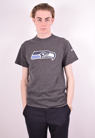 NFL MENS VINTAGE T-SHIRT TOP MEDIUM GREY 90S