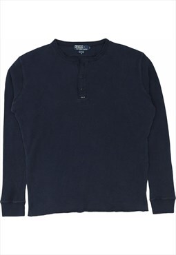 Ralph Lauren 90's Quarter Button Sweatshirt Large Blue