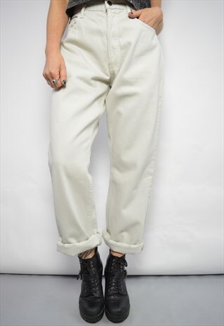 90S LEVI'S 618 ORANGE LABEL DEADSTOCK BEIGE HIGH WAIST JEANS