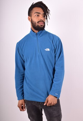 THE NORTH FACE MENS VINTAGE FLEECE JUMPER LARGE BLUE 90S