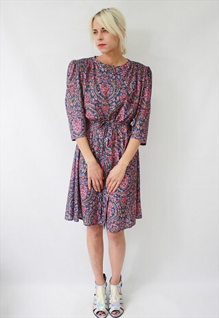 VINTAGE 80'S AMAZING CUTE GREAT FLORAL MINI DRESS