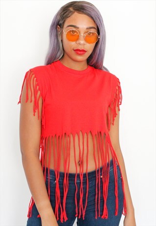 RED HOT FRINGE T-SHIRT