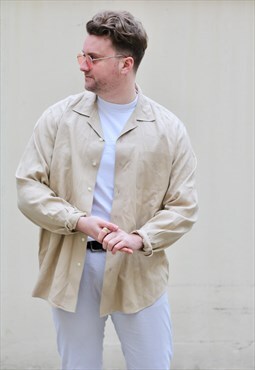 Ralph Lauren USA Classic Cuban Collar Linen Blend Shirt 