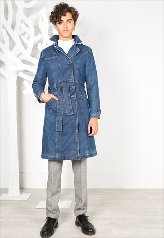 VINTAGE 80'S LEE DENIM MAC COAT 0308 / 6210 / 401