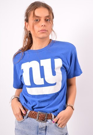 VINTAGE NFL NY GIANTS T-SHIRT TOP BLUE