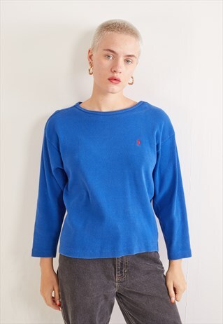 VINTAGE RALPH LAUREN LONG SLEEVE TOP BLUE