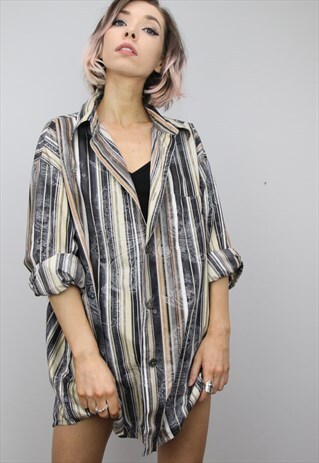 VINTAGE 80S/90S OVERSIZED PATTERNED SHIRT