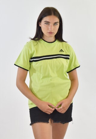 VINTAGE 90S GREEN ADIDAS CREW NECK T SHIRT