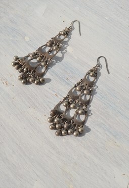 Deadstock boho gypsy chic metallic earrings 