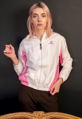 WHITE AND PINK TRACK JACKET